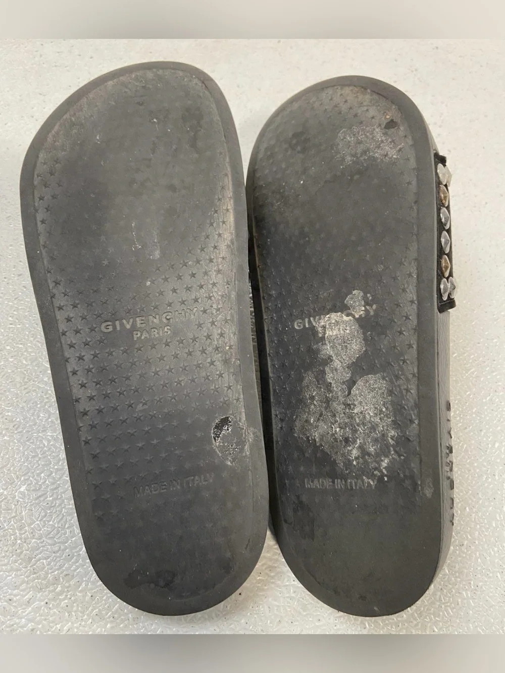 Givenchy Black Studded Logo Slides